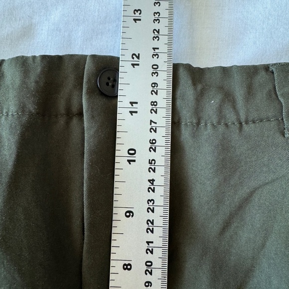 Zara Woman Lightweight Viscose X-Large Capris Army Green Comfort Waist Festival - Picture 11 of 14